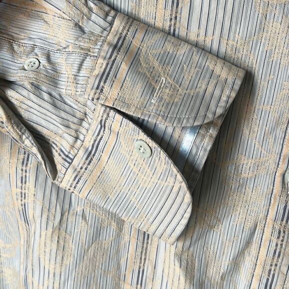 Ted Baker Lanoon Men's Stripes Embossed Pattern Button-Down Shirt Gray Medium - Picture 6 of 9